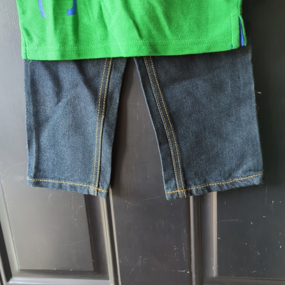 Rocawear 24 Months Fern Green Shirt & Jeans Blu 2 Piece Outfit Set New With Tags - Picture 6 of 16